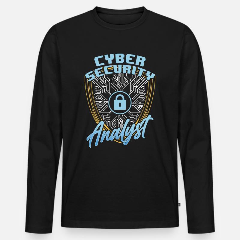 Analyst Für Cybersicherheit Cybersecurity Hacker - Männer Premium Bio Langarmshirt - Schwarz