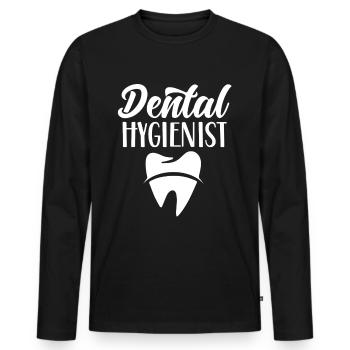Hygiénistes dentaires Hygiène dentaire Équipe dentaire - T-shirt manches longues Premium bio Homme - noir - Devant - Nico (187cm)
