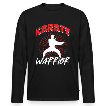 Karate Warrior Martial Arts Fighter Martial Arts - Men's Premium Organic Long Sleeve Shirt - black - Front - Nico (187cm)