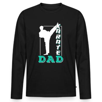 Karate Father Martial Arts Fighter Martial Arts - Men's Premium Organic Long Sleeve Shirt - black - Front - Nico (187cm)