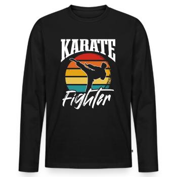 Karaté Fighter Arts martiaux Karaté Arts martiaux - T-shirt manches longues Premium bio Homme - noir - Devant - Nico (187cm)