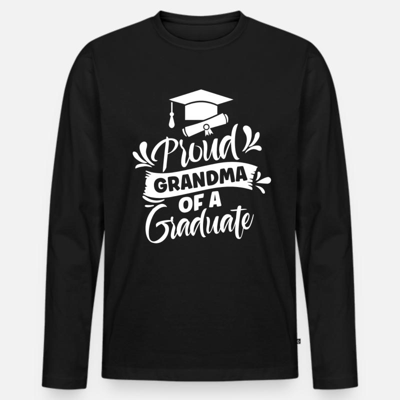Stolze Großmutter Eines Absolventen Absolvent - Männer Premium Bio Langarmshirt - Schwarz