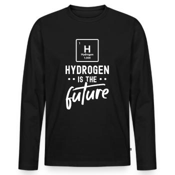 L’hydrogène est l’élément hydrogène du futur - T-shirt manches longues Premium bio Homme - noir - Devant - Nico (187cm)