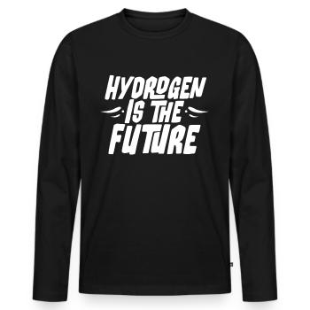 L’hydrogène est l’élément hydrogène du futur - T-shirt manches longues Premium bio Homme - noir - Devant - Nico (187cm)