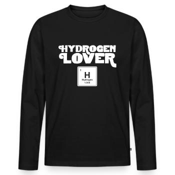 Amateurs d’hydrogène Énergie Élément hydrogène - T-shirt manches longues Premium bio Homme - noir - Devant - Nico (187cm)