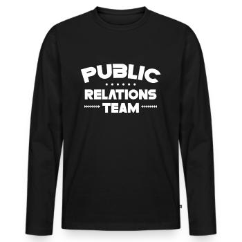 Team Öffentlichkeitsarbeit PR Public Relations Job - Men's Premium Organic Long Sleeve Shirt - black - Front - Nico (187cm)