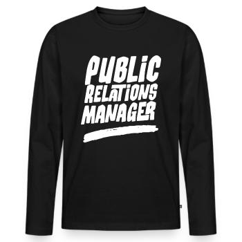 Manager Für Öffentlichkeitsarbeit Job PR Beruf - Männer Premium Bio Langarmshirt - Schwarz - Vorne - Nico (187cm)