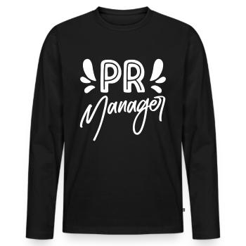 Pr Manager Job Beruf Public Relations - Männer Premium Bio Langarmshirt - Schwarz - Vorne - Nico (187cm)
