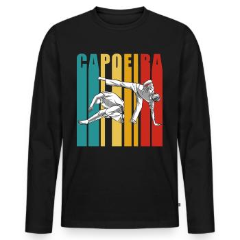 Capoeira Training Brazilian Martial Arts Hobby - Men's Premium Organic Long Sleeve Shirt - black - Front - Nico (187cm)