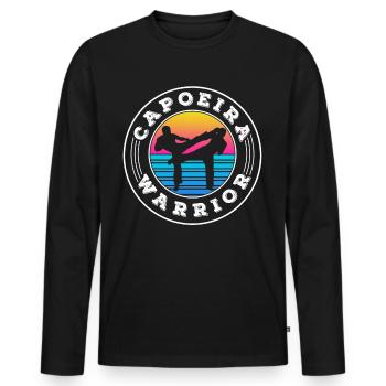 Capoeira Warrior Martial Arts Brazilian Hobby - Men's Premium Organic Long Sleeve Shirt - black - Front - Nico (187cm)