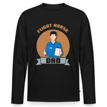 Infirmière de vol Papa Médecin de vol Médecin de vol Médecin de vol - T-shirt manches longues Premium bio Homme - noir - Devant - Nico (187cm)
