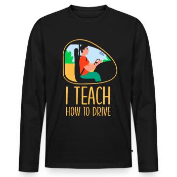 I Bring Driving At Driving Instructor Driving School - Men's Premium Organic Long Sleeve Shirt - black - Front - Nico (187cm)