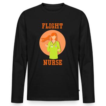 Médecin de vol Profession Médecin de vol Infirmier de vol - T-shirt manches longues Premium bio Homme - noir - Devant - Nico (187cm)