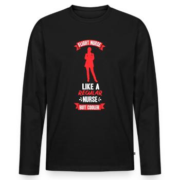 Profession d’infirmière de vol Médecin de vol Médecin de vol - T-shirt manches longues Premium bio Homme - noir - Devant - Nico (187cm)