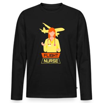 Médecin de vol Profession Médecin de vol Infirmier de vol - T-shirt manches longues Premium bio Homme - noir - Devant - Nico (187cm)