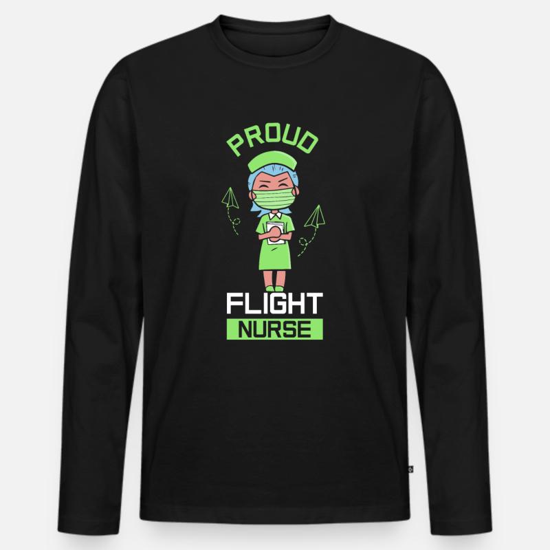 Stolze Flight Nurse Flugkrankenschwester Beruf - Männer Premium Bio Langarmshirt - Schwarz