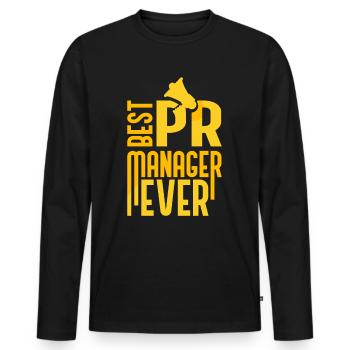 Bester Pr Manager Überhaupt Public Relations Beruf - Männer Premium Bio Langarmshirt - Schwarz - Vorne - Nico (187cm)