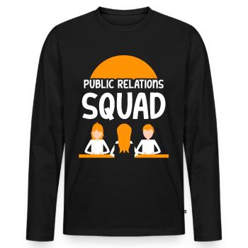 Public Relations Team PR Öffentlichkeitsarbeit - Men's Premium Organic Long Sleeve Shirt - black - Front - Nico (187cm)
