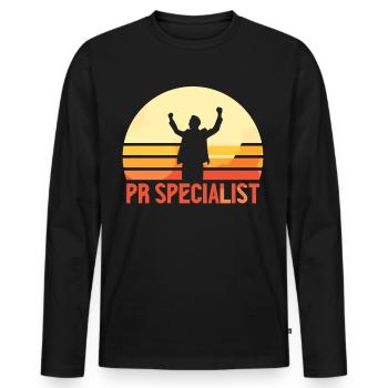 PR Specialist Public Relations Job Profession - Men's Premium Organic Long Sleeve Shirt - black - Front - Nico (187cm)
