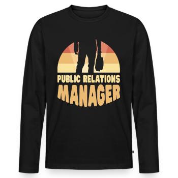 Manager for Public Relations Job PR Profession - Men's Premium Organic Long Sleeve Shirt - black - Front - Nico (187cm)