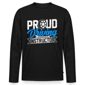 Proud Driving Instructor Driving School Driving Lesson Profession - Men's Premium Organic Long Sleeve Shirt - black - Front - Nico (187cm)