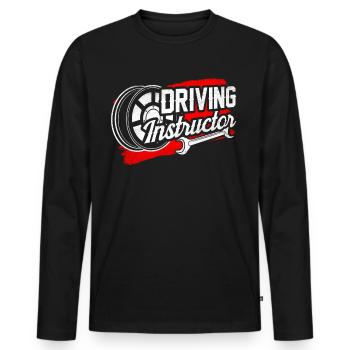 Fahrlehrer Fahrschule Fahrstunde Fahrschüler - Männer Premium Bio Langarmshirt - Schwarz - Vorne - Nico (187cm)