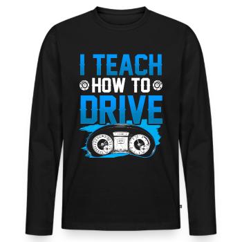 I Bring Driving At Driving Instructor Driving School - Men's Premium Organic Long Sleeve Shirt - black - Front - Nico (187cm)