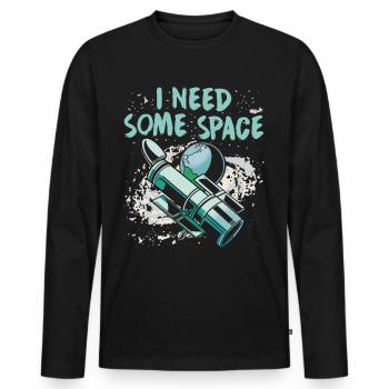 Ich Brauche Etwas Weltraum Universum Teleskop - Männer Premium Bio Langarmshirt - Schwarz - Vorne - Nico (187cm)