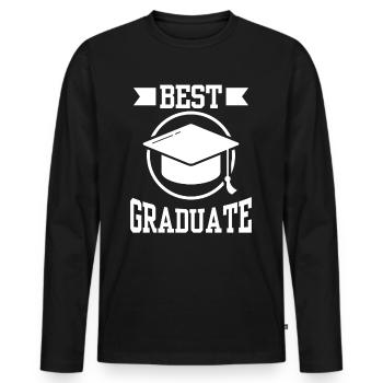 Prix du meilleur diplômé diplômé - T-shirt manches longues Premium bio Homme - noir - Devant - Nico (187cm)