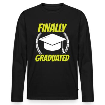 Finally Graduated Graduate Graduate - Men's Premium Organic Long Sleeve Shirt - black - Front - Nico (187cm)