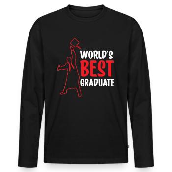 World's Best Graduate Graduation Party Graduates - Men's Premium Organic Long Sleeve Shirt - black - Front - Nico (187cm)