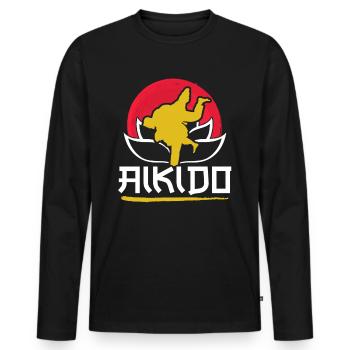 Aikido Martial Arts Martial Arts Fighter Lovers - Men's Premium Organic Long Sleeve Shirt - black - Front - Nico (187cm)