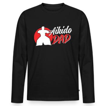 Aikido Père Combattant Arts Martiaux Arts Martiaux Arts Martiaux - T-shirt manches longues Premium bio Homme - noir - Devant - Nico (187cm)