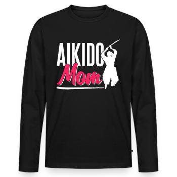 Aikido Mother Fighter Martial Arts Martial Arts - Men's Premium Organic Long Sleeve Shirt - black - Front - Nico (187cm)