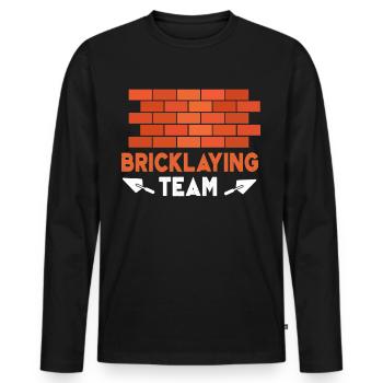 Équipe de maçonnerie Maçonnerie Maçonnerie Maçonnerie - T-shirt manches longues Premium bio Homme - noir - Devant - Nico (187cm)