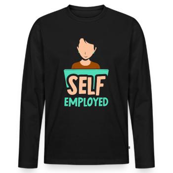 Freelance Maman Freelancer Freelancer - T-shirt manches longues Premium bio Homme - noir - Devant - Nico (187cm)