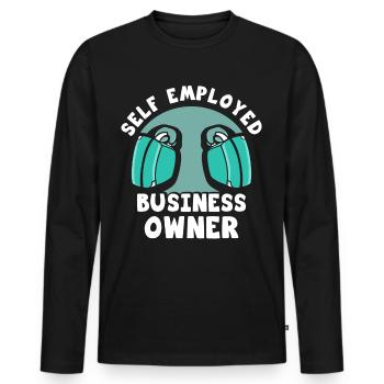 Propriétaire d’entreprise indépendant Travailleur autonome - T-shirt manches longues Premium bio Homme - noir - Devant - Nico (187cm)