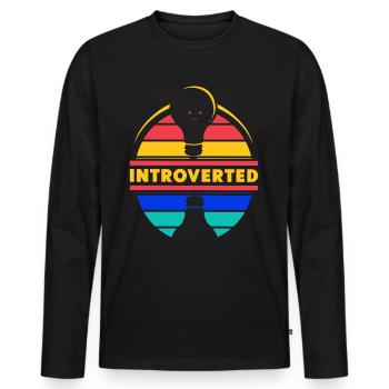 Introverted Introverted Sarcasm Shy - Men's Premium Organic Long Sleeve Shirt - black - Front - Nico (187cm)