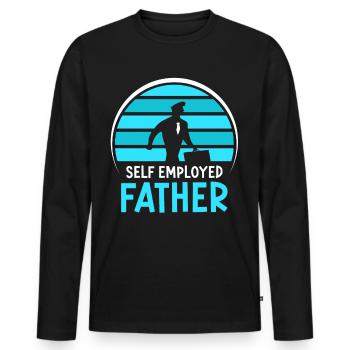 Self-employed father Freelancer Self-employed - Men's Premium Organic Long Sleeve Shirt - black - Front - Nico (187cm)
