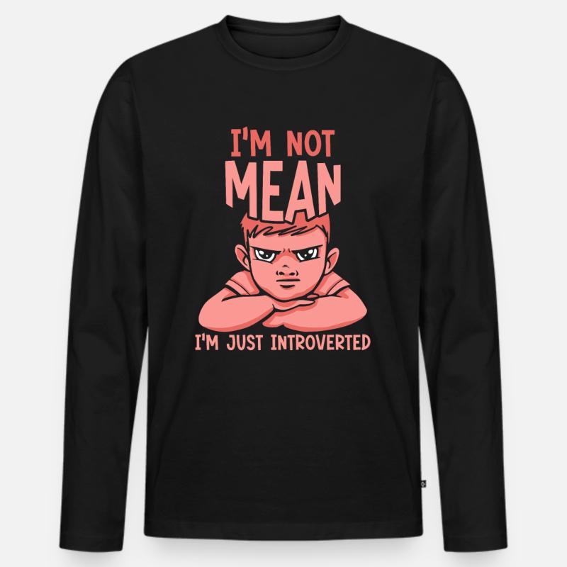 Ich Bin Nicht Böse Ich Bin Nur Introvertiert - Männer Premium Bio Langarmshirt - Schwarz