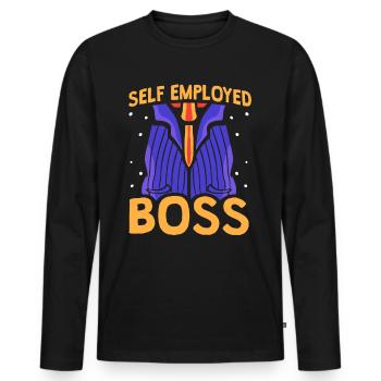 Self-employed boss Freelancer Self-employed - Men's Premium Organic Long Sleeve Shirt - black - Front - Nico (187cm)