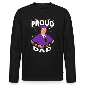 Fier Père travailleur autonome Travailleur autonome - T-shirt manches longues Premium bio Homme - noir - Devant - Nico (187cm)
