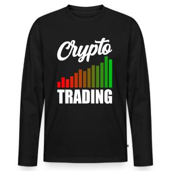 Krypto Handel Trader Traden Crypto Trading - Männer Premium Bio Langarmshirt - Schwarz - Vorne - Nico (187cm)