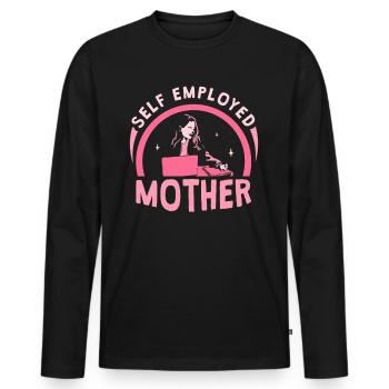 Self-employed mother Self-employed freelancer - Men's Premium Organic Long Sleeve Shirt - black - Front - Nico (187cm)
