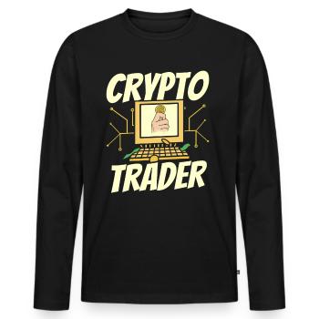 Crypto Trader Trading Crypto Trade Trader - T-shirt manches longues Premium bio Homme - noir - Devant - Nico (187cm)