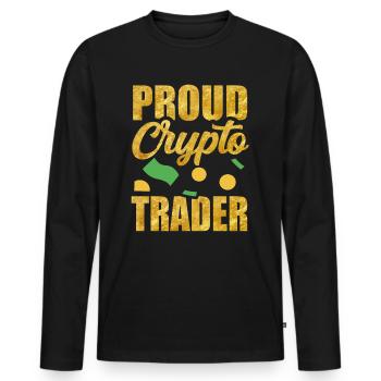 Proud Crypto Trader Trade Crypto Trading - Men's Premium Organic Long Sleeve Shirt - black - Front - Nico (187cm)