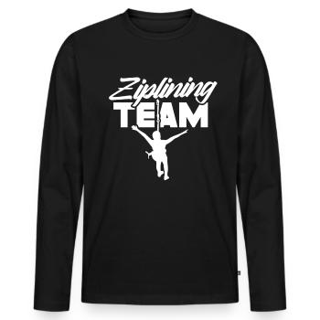 Ziplining Team Sprüche Sport Zipline Seilrutsche - Männer Premium Bio Langarmshirt - Schwarz - Vorne - Nico (187cm)