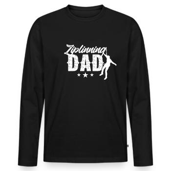 Ziplining Papa Sport Zipline Sprüche Seilrutsche - Männer Premium Bio Langarmshirt - Schwarz - Vorne - Nico (187cm)