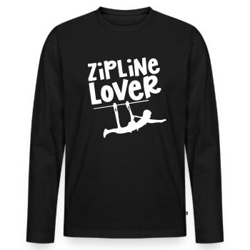 Ziplining Lovers Sport Zipline Zipline Zip Line - Men's Premium Organic Long Sleeve Shirt - black - Front - Nico (187cm)