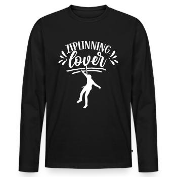 Ziplining Liebhaber Seilrutsche Sport Zipline - Männer Premium Bio Langarmshirt - Schwarz - Vorne - Nico (187cm)